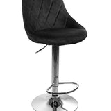 Barhocker Küchenhocker mit Rückenlehne, Fußstütze, höhenverstellbar, 360°-Drehstuhl, Tresenhocker Barstuhl 120 kg belastbar, Samt oder Kunstleder