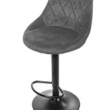 Barhocker Küchenhocker mit Rückenlehne, Fußstütze, höhenverstellbar, 360°-Drehstuhl, Tresenhocker Barstuhl 120 kg belastbar, Samt oder Kunstleder
