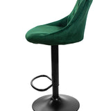 Barhocker Küchenhocker mit Rückenlehne, Fußstütze, höhenverstellbar, 360°-Drehstuhl, Tresenhocker Barstuhl 120 kg belastbar, Samt oder Kunstleder