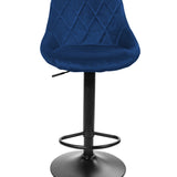 Barhocker Küchenhocker mit Rückenlehne, Fußstütze, höhenverstellbar, 360°-Drehstuhl, Tresenhocker Barstuhl 120 kg belastbar, Samt oder Kunstleder