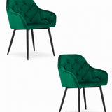 Esszimmerstuhl mit Rückenlehne und Armlehne, gepolsterter Stuhl, Samtstoff mit Metallbeinen, Lounge Büro 120 kg Sitzlast, 55,5 x 61 x 81 cm