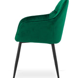 Esszimmerstuhl mit Rückenlehne und Armlehne, gepolsterter Stuhl, Samtstoff mit Metallbeinen, Lounge Büro 120 kg Sitzlast, 55,5 x 61 x 81 cm