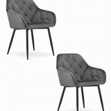 Esszimmerstuhl mit Rückenlehne und Armlehne, gepolsterter Stuhl, Samtstoff mit Metallbeinen, Lounge Büro 120 kg Sitzlast, 55,5 x 61 x 81 cm