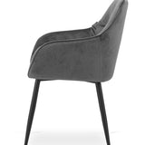 Esszimmerstuhl mit Rückenlehne und Armlehne, gepolsterter Stuhl, Samtstoff mit Metallbeinen, Lounge Büro 120 kg Sitzlast, 55,5 x 61 x 81 cm