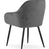 Esszimmerstuhl mit Rückenlehne und Armlehne, gepolsterter Stuhl, Samtstoff mit Metallbeinen, Lounge Büro 120 kg Sitzlast, 55,5 x 61 x 81 cm