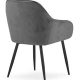 Esszimmerstuhl mit Rückenlehne und Armlehne, gepolsterter Stuhl, Samtstoff mit Metallbeinen, Lounge Büro 120 kg Sitzlast, 55,5 x 61 x 81 cm