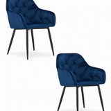 Esszimmerstuhl mit Rückenlehne und Armlehne, gepolsterter Stuhl, Samtstoff mit Metallbeinen, Lounge Büro 120 kg Sitzlast, 55,5 x 61 x 81 cm