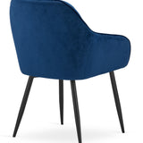 Esszimmerstuhl mit Rückenlehne und Armlehne, gepolsterter Stuhl, Samtstoff mit Metallbeinen, Lounge Büro 120 kg Sitzlast, 55,5 x 61 x 81 cm