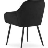Esszimmerstuhl mit Rückenlehne und Armlehne, gepolsterter Stuhl, Samtstoff mit Metallbeinen, Lounge Büro 120 kg Sitzlast, 55,5 x 61 x 81 cm
