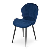 Chaise de salle à manger chaise rembourrée en tissu velours, pieds en métal noir, chaise de bureau, chaise de cuisine, charge d'assise de 120 kg, 62 x 50,5 x 86 cm 