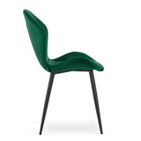 Chaise de salle à manger chaise rembourrée en tissu velours, pieds en métal noir, chaise de bureau, chaise de cuisine, charge d'assise de 120 kg, 62 x 50,5 x 86 cm 