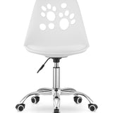 Chaise pivotante à roulettes, chaise de bureau réglable, chaise de bureau avec dossier, coussin en polypropylène et simili cuir, cadre chromé, 57 x 50 x 93,5 cm 