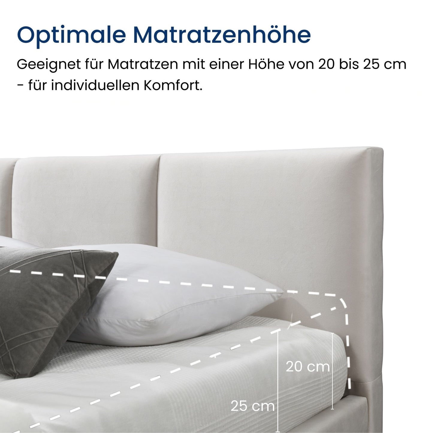 Bett 140x200 / 160x200 cm Doppelbett Polsterbett Bettgestell mit Lattenrost aus Metall, hydraulischer Bettkasten, Samtbezug in beige oder dunkelgrau, viel Stauraum, modern & pflegeleicht