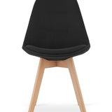 Chaise de salle à manger, lot de 4 chaises de bureau, chaise rembourrée, tissu doux avec pieds en bois de hêtre, charge d'assise de 120 kg, 54 x 44,5 x 81,5 cm