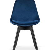 Chaise de salle à manger, lot de 4 chaises de bureau, chaise rembourrée, tissu doux avec pieds en bois de hêtre, charge d'assise de 120 kg, 54 x 44,5 x 81,5 cm