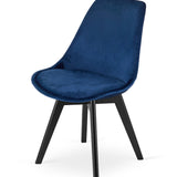Chaise de salle à manger, lot de 4 chaises de bureau, chaise rembourrée, tissu doux avec pieds en bois de hêtre, charge d'assise de 120 kg, 54 x 44,5 x 81,5 cm