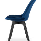 Chaise de salle à manger, lot de 4 chaises de bureau, chaise rembourrée, tissu doux avec pieds en bois de hêtre, charge d'assise de 120 kg, 54 x 44,5 x 81,5 cm
