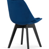 Chaise de salle à manger, lot de 4 chaises de bureau, chaise rembourrée, tissu doux avec pieds en bois de hêtre, charge d'assise de 120 kg, 54 x 44,5 x 81,5 cm
