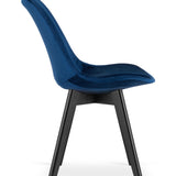Chaise de salle à manger, lot de 4 chaises de bureau, chaise rembourrée, tissu doux avec pieds en bois de hêtre, charge d'assise de 120 kg, 54 x 44,5 x 81,5 cm
