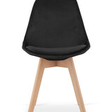 Chaise de salle à manger, lot de 4 chaises de bureau, chaise rembourrée, tissu doux avec pieds en bois de hêtre, charge d'assise de 120 kg, 54 x 44,5 x 81,5 cm