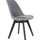 Chaise de salle à manger, lot de 4 chaises de bureau, chaise rembourrée, tissu doux avec pieds en bois de hêtre, charge d'assise de 120 kg, 54 x 44,5 x 81,5 cm