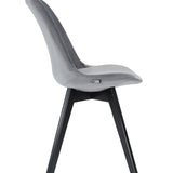 Chaise de salle à manger, lot de 4 chaises de bureau, chaise rembourrée, tissu doux avec pieds en bois de hêtre, charge d'assise de 120 kg, 54 x 44,5 x 81,5 cm