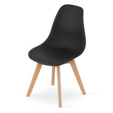 Esszimmerstuhl Bürostuhl, Küchenstuhl, Sitzmaterial Polypropylen mit Holzbeinen aus Buche, 120 kg Sitzlast, 54,5 x 46 x 80 cm