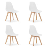 Esszimmerstuhl Bürostuhl, Küchenstuhl, Sitzmaterial Polypropylen mit Holzbeinen aus Buche, 120 kg Sitzlast, 54,5 x 46 x 80 cm