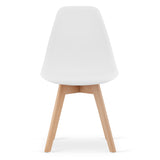 Esszimmerstuhl Bürostuhl, Küchenstuhl, Sitzmaterial Polypropylen mit Holzbeinen aus Buche, 120 kg Sitzlast, 54,5 x 46 x 80 cm