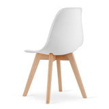 Esszimmerstuhl Bürostuhl, Küchenstuhl, Sitzmaterial Polypropylen mit Holzbeinen aus Buche, 120 kg Sitzlast, 54,5 x 46 x 80 cm