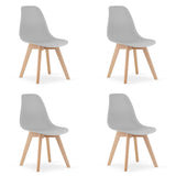 Esszimmerstuhl Bürostuhl, Küchenstuhl, Sitzmaterial Polypropylen mit Holzbeinen aus Buche, 120 kg Sitzlast, 54,5 x 46 x 80 cm