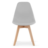 Esszimmerstuhl Bürostuhl, Küchenstuhl, Sitzmaterial Polypropylen mit Holzbeinen aus Buche, 120 kg Sitzlast, 54,5 x 46 x 80 cm