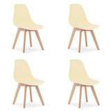 Esszimmerstuhl Bürostuhl, Küchenstuhl, Sitzmaterial Polypropylen mit Holzbeinen aus Buche, 120 kg Sitzlast, 54,5 x 46 x 80 cm