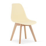 Esszimmerstuhl Bürostuhl, Küchenstuhl, Sitzmaterial Polypropylen mit Holzbeinen aus Buche, 120 kg Sitzlast, 54,5 x 46 x 80 cm
