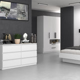 Commode blanche, couloir de chambre à coucher, placard, buffet, buffet haut avec tiroirs