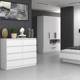 Commode blanche, couloir de chambre à coucher, placard, buffet, buffet haut avec tiroirs