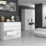 Commode blanche, couloir de chambre à coucher, placard, buffet, buffet haut avec tiroirs