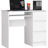 Bureau d'ordinateur, table de bureau, avec étagère pour clavier extensible, 90 x 50 x 77 cm, plateau en stratifié résistant à l'abrasion de 16 mm d'épaisseur avec bord en ABS