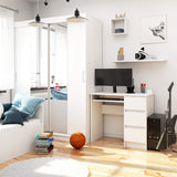 Bureau d'ordinateur, table de bureau, avec étagère pour clavier extensible, 90 x 50 x 77 cm, plateau en stratifié résistant à l'abrasion de 16 mm d'épaisseur avec bord en ABS