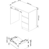 Bureau d'ordinateur, table de bureau, avec étagère pour clavier extensible, 90 x 50 x 77 cm, plateau en stratifié résistant à l'abrasion de 16 mm d'épaisseur avec bord en ABS