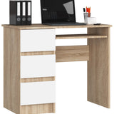Bureau d'ordinateur, table de bureau, avec étagère pour clavier extensible, 90 x 50 x 77 cm, plateau en stratifié résistant à l'abrasion de 16 mm d'épaisseur avec bord en ABS