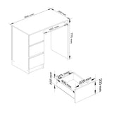Bureau d'ordinateur, table de bureau, avec étagère pour clavier extensible, 90 x 50 x 77 cm, plateau en stratifié résistant à l'abrasion de 16 mm d'épaisseur avec bord en ABS