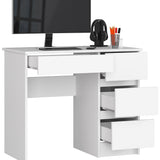 Bureau d'ordinateur, table de bureau, avec étagère pour clavier extensible, 90 x 50 x 77 cm, plateau en stratifié résistant à l'abrasion de 16 mm d'épaisseur avec bord en ABS