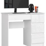 Bureau d'ordinateur, table de bureau, avec étagère pour clavier extensible, 90 x 50 x 77 cm, plateau en stratifié résistant à l'abrasion de 16 mm d'épaisseur avec bord en ABS