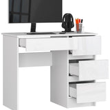 Bureau d'ordinateur, table de bureau, avec étagère pour clavier extensible, 90 x 50 x 77 cm, plateau en stratifié résistant à l'abrasion de 16 mm d'épaisseur avec bord en ABS