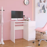 Computertisch, Bürotisch, mit 1 Schublade und 2 Regalen und einer ausziehbaren Tastaturablage, 90 x 50 x 77 cm, abriebfeste Laminatplatte mit ABS-Kante, Fächer rechts oder links