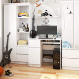 Computertisch, Bürotisch, mit 1 Schublade und 2 Regalen und einer ausziehbaren Tastaturablage, 90 x 50 x 77 cm, abriebfeste Laminatplatte mit ABS-Kante, Fächer rechts oder links