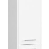 Meuble de salle de bain, avec 2 portes et 4 étagères, 30 x 30 x 140 cm, en panneau stratifié résistant à l'abrasion de 16 mm d'épaisseur, blanc