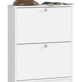 Meuble à chaussures avec 2 portes battantes, élégant, couloir, chambre, étagère à chaussures, meuble à chaussures 80x60x20cm