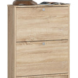 Meuble à chaussures avec 2 portes battantes, élégant, couloir, chambre, étagère à chaussures, meuble à chaussures 80x60x20cm